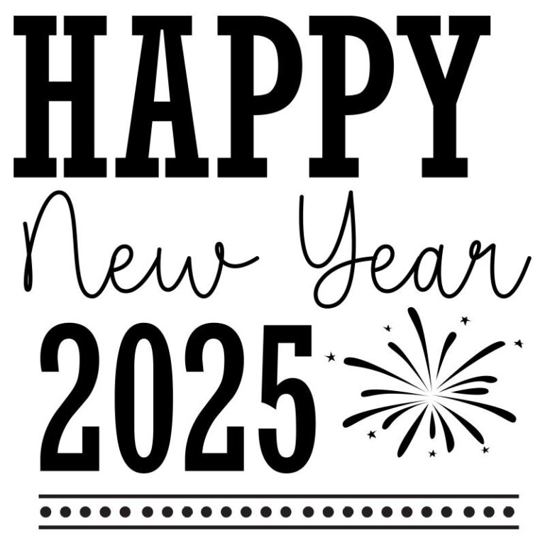 Happy New Year 2025 DTF Transfer - Classic Fireworks and Text Design - Iron On DIY Heat Transfer